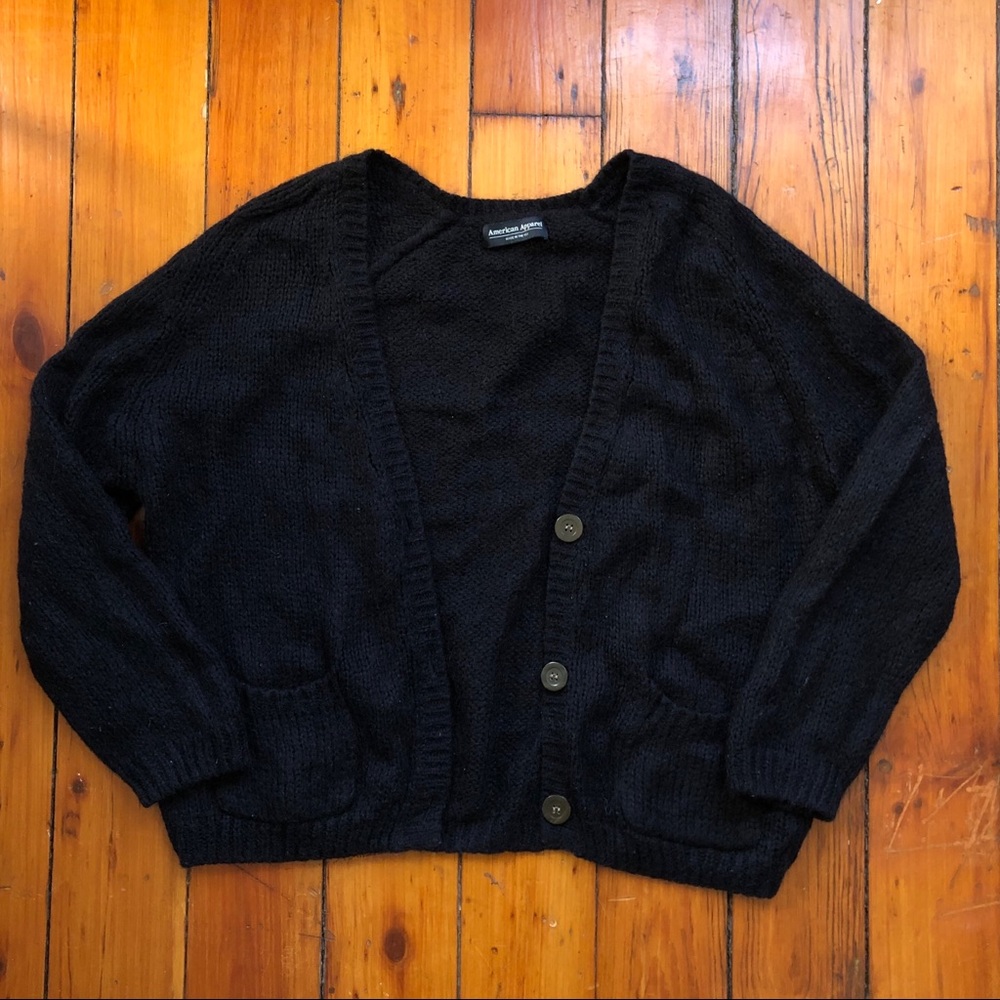 NWOT Black Mohair Wool Cardigan